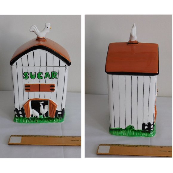 Vintage 1950s 1960s Ceramic Yona Originals Sugar Canister Barnyard Rooster MIJ - Picture 2 of 6